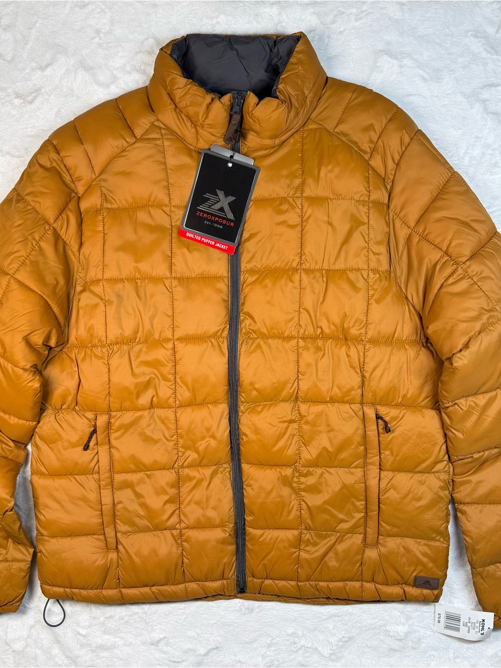 ZeroXposur Men's Mustard Quilted Puffer Jacket